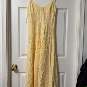 Gap Linen Blend seamed Corset Midi Dress XS